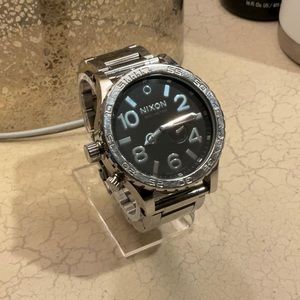 Nixon 51-30 oversized stainless steel watch black face Chrome finish